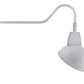 RAB GN2LED26YADS 26W LED Gooseneck Dome Shade with 35" Goose Arm, 3000K (Warm), Flood Reflector, 15" Angled Dome Shade, Silver Finish