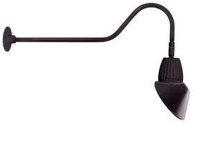 RAB GN2LED26YRAC11A 26W LED Gooseneck Cone Shade with 35" Goose Arm, 3000K Color Temperature (Warm), Rectangular Reflector, 11" Angled Cone Shade, Bronze Finish