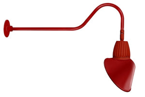 RAB GN2LED26YRACR 26W LED Gooseneck Cone Shade with 35" Goose Arm, 3000K Color Temperature (Warm), Rectangular Reflector, 15" Angled Cone Shade, Red Finish