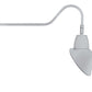 RAB GN2LED26YSAC11S 26W LED Gooseneck Cone Shade with 35" Goose Arm, 3000K Color Temperature (Warm), Spot Reflector, 11" Angled Cone Shade, Silver Finish