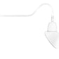 RAB GN2LED26YSAC11W 26W LED Gooseneck Cone Shade with 35" Goose Arm, 3000K Color Temperature (Warm), Spot Reflector, 11" Angled Cone Shade, White Finish