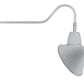 RAB GN2LED26YSACS 26W LED Gooseneck Cone Shade with 35" Goose Arm, 3000K Color Temperature (Warm), Spot Reflector, 15" Angled Cone Shade, Silver Finish