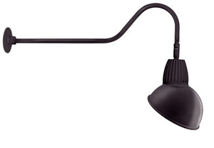 RAB GN2LED26YSADA 26W LED Gooseneck Dome Shade with 35" Goose Arm, 3000K (Warm), Spot Reflector, 15" Angled Dome Shade, Bronze Finish