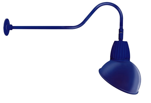 RAB GN2LED26YSADBL 26W LED Gooseneck Dome Shade with 35" Goose Arm, 3000K (Warm), Spot Reflector, 15" Angled Dome Shade, Royal Blue Finish