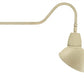 RAB GN2LED26YSADI 26W LED Gooseneck Dome Shade with 35" Goose Arm, 3000K (Warm), Spot Reflector, 15" Angled Dome Shade, Ivory Finish