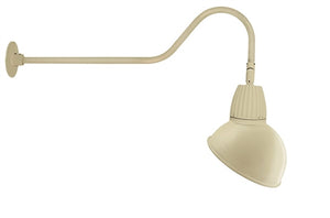 RAB GN2LED26YSADI 26W LED Gooseneck Dome Shade with 35" Goose Arm, 3000K (Warm), Spot Reflector, 15" Angled Dome Shade, Ivory Finish