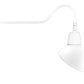 RAB GN2LED26YSADW 26W LED Gooseneck Dome Shade with 35" Goose Arm, 3000K (Warm), Spot Reflector, 15" Angled Dome Shade, White Finish