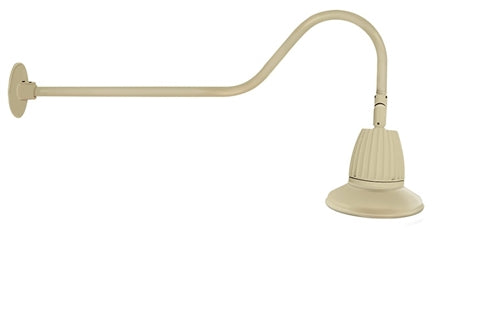 RAB GN2LED26YSST11I 26W LED Gooseneck Straight Shade with 35" Goose Arm, 3000K (Warm), Spot Reflector, 11" Straight Shade, Ivory Finish