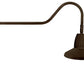 RAB GN2LED26YSSTBWN 26W LED Gooseneck Straight Shade with 35" Goose Arm, 3000K (Warm), Spot Reflector, 15" Straight Shade, Brown Finish