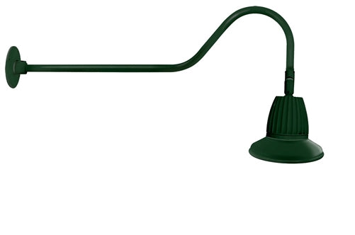 RAB GN2LED26YST11G 26W LED Gooseneck Straight Shade with 35" Goose Arm, 3000K (Warm), Flood Reflector, 11" Straight Shade, Hunter Green Finish