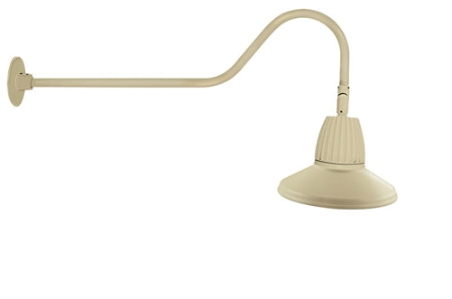 RAB GN2LED26YSTI 26W LED Gooseneck Straight Shade with 35" Goose Arm, 3000K (Warm), Flood Reflector, 15" Straight Shade, Ivory Finish
