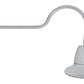 RAB GN2LED26YSTS 26W LED Gooseneck Straight Shade with 35" Goose Arm, 3000K (Warm), Flood Reflector, 15" Straight Shade, Silver Finish