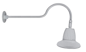 RAB GN2LED26YSTS 26W LED Gooseneck Straight Shade with 35" Goose Arm, 3000K (Warm), Flood Reflector, 15" Straight Shade, Silver Finish