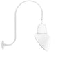 RAB GN3LED13NAC11W 13W LED Gooseneck Cone Shade with Upcurve 30" High, 25" from Wall Goose Arm, 4000K Color Temperature (Neutral), Flood Reflector, 11" Angled Cone Shade, White Finish