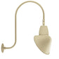 RAB GN3LED13NACI 13W LED Gooseneck Cone Shade with Upcurve 30" High, 25" from Wall Goose Arm, 4000K Color Temperature (Neutral), Flood Reflector, 15" Angled Cone Shade, Ivory Finish