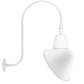 RAB GN3LED13NACW 13W LED Gooseneck Cone Shade with Upcurve 30" High, 25" from Wall Goose Arm, 4000K Color Temperature (Neutral), Flood Reflector, 15" Angled Cone Shade, White Finish
