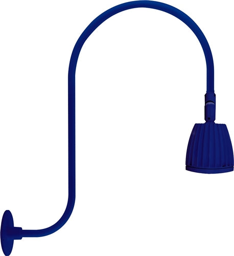 RAB RAB-GN3LED13NRBL 13W LED Gooseneck No Shade with Upcurve 30" High, 25" from Wall Goose Arm 4000K (Neutral), Rectangular Reflector, Royal Blue Finish