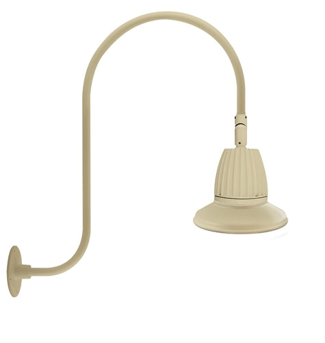 RAB GN3LED13NRST11I 13W LED Gooseneck Straight Shade with Upcurve 30" High, 25" from Wall Goose Arm, 4000K (Neutral), Rectangular Reflector, 11" Straight Shade, Ivory Finish