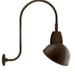 RAB GN3LED13YADBWN 13W LED Gooseneck Dome Shade with Upcurve 30" High, 25" from Wall Goose Arm, 3000K (Warm), Flood Reflector, 15" Angled Dome Shade, Brown Finish