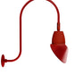RAB GN3LED13YRAC11R 13W LED Gooseneck Cone Shade with Upcurve 30" High, 25" from Wall Goose Arm, 3000K Color Temperature (Warm), Rectangular Reflector, 11" Angled Cone Shade, Red Finish