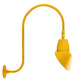 RAB GN3LED13YRAC11YL 13W LED Gooseneck Cone Shade with Upcurve 30" High, 25" from Wall Goose Arm, 3000K Color Temperature (Warm), Rectangular Reflector, 11" Angled Cone Shade, Yellow Finish