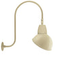 RAB GN3LED13YRADI 13W LED Gooseneck Dome Shade with Upcurve 30" High, 25" from Wall Goose Arm, 3000K (Warm), Rectangular Reflector, 15" Angled Dome Shade, Ivory Finish