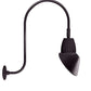 RAB GN3LED13YSAC11A 13W LED Gooseneck Cone Shade with Upcurve 30" High, 25" from Wall Goose Arm, 3000K Color Temperature (Warm), Spot Reflector, 11" Angled Cone Shade, Bronze Finish