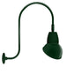 RAB GN3LED13YSAD11G 13W LED Gooseneck Dome Shade with Upcurve 30" High, 25" from Wall Goose Arm, 3000K (Warm), Spot Reflector, 11" Angled Dome Shade, Hunter Green Finish