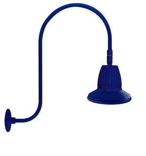 RAB GN3LED13YST11BL 13W LED Gooseneck Straight Shade with Upcurve 30" High, 25" from Wall Goose Arm, 3000K (Warm), Flood Reflector, 11" Straight Shade, Royal Blue Finish