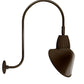RAB GN3LED26NACBWN 26W LED Gooseneck Cone Shade with Upcurve 30" High, 25" from Wall Goose Arm, 4000K Color Temperature (Neutral), Flood Reflector, 15" Angled Cone Shade, Brown Finish