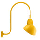 RAB GN3LED26NADYL 26W LED Gooseneck Dome Shade with Upcurve 30" High, 25" from Wall Goose Arm, 4000K (Neutral), Flood Reflector, 15" Angled Dome Shade, Yellow Finish