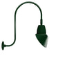 RAB GN3LED26NRAC11G 26W LED Gooseneck Cone Shade with Upcurve 30" High, 25" from Wall Goose Arm, 4000K Color Temperature (Neutral), Rectangular Reflector, 11" Angled Cone Shade, Hunter Green Finish