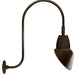 RAB GN3LED26YAC11BWN 26W LED Gooseneck Cone Shade with Upcurve 30" High, 25" from Wall Goose Arm, 3000K Color Temperature (Warm), Flood Reflector, 11" Angled Cone Shade, Brown Finish