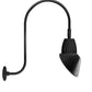 RAB GN3LED26YRAC11B 26W LED Gooseneck Cone Shade with Upcurve 30" High, 25" from Wall Goose Arm, 3000K Color Temperature (Warm), Rectangular Reflector, 11" Angled Cone Shade, Black Finish
