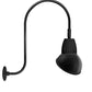 RAB GN3LED26YRAD11B 26W LED Gooseneck Dome Shade with Upcurve 30" High, 25" from Wall Goose Arm, 3000K (Warm), Rectangular Reflector, 11" Angled Dome Shade, Black Finish
