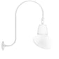 RAB GN3LED26YRAD11W 26W LED Gooseneck Dome Shade with Upcurve 30" High, 25" from Wall Goose Arm, 3000K (Warm), Rectangular Reflector, 11" Angled Dome Shade, White Finish