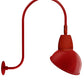 RAB GN3LED26YRADR 26W LED Gooseneck Dome Shade with Upcurve 30" High, 25" from Wall Goose Arm, 3000K (Warm), Rectangular Reflector, 15" Angled Dome Shade, Red Finish