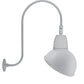 RAB GN3LED26YRADS 26W LED Gooseneck Dome Shade with Upcurve 30" High, 25" from Wall Goose Arm, 3000K (Warm), Rectangular Reflector, 15" Angled Dome Shade, Silver Finish