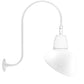RAB GN3LED26YRADW 26W LED Gooseneck Dome Shade with Upcurve 30" High, 25" from Wall Goose Arm, 3000K (Warm), Rectangular Reflector, 15" Angled Dome Shade, White Finish