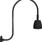 RAB RAB-GN3LED26YRB 26W LED Gooseneck No Shade with Upcurve 30" High, 25" from Wall Goose Arm 3000K (Warm), Rectangular Reflector, Black Finish