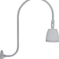 RAB RAB-GN3LED26YS 26W LED Gooseneck No Shade with Upcurve 30" High, 25" from Wall Goose Arm 3000K (Warm), Flood Reflector, Silver Finish