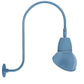 RAB GN3LED26YSAD11LB 26W LED Gooseneck Dome Shade with Upcurve 30" High, 25" from Wall Goose Arm, 3000K (Warm), Spot Reflector, 11" Angled Dome Shade, Light Blue Finish