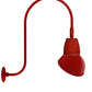 RAB GN3LED26YSAD11R 26W LED Gooseneck Dome Shade with Upcurve 30" High, 25" from Wall Goose Arm, 3000K (Warm), Spot Reflector, 11" Angled Dome Shade, Red Finish