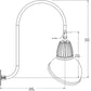 RAB GN3LED26YSAD11R 26W LED Gooseneck Dome Shade with Upcurve 30" High, 25" from Wall Goose Arm, 3000K (Warm), Spot Reflector, 11" Angled Dome Shade, Red Finish