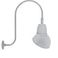 RAB GN3LED26YSAD11S 26W LED Gooseneck Dome Shade with Upcurve 30" High, 25" from Wall Goose Arm, 3000K (Warm), Spot Reflector, 11" Angled Dome Shade, Silver Finish