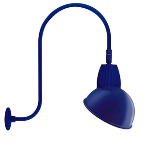RAB GN3LED26YSADBL 26W LED Gooseneck Dome Shade with Upcurve 30" High, 25" from Wall Goose Arm, 3000K (Warm), Spot Reflector, 15" Angled Dome Shade, Royal Blue Finish