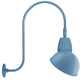RAB GN3LED26YSADLB 26W LED Gooseneck Dome Shade with Upcurve 30" High, 25" from Wall Goose Arm, 3000K (Warm), Spot Reflector, 15" Angled Dome Shade, Light Blue Finish