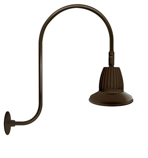 RAB GN3LED26YSSTBWN 26W LED Gooseneck Straight Shade with Upcurve 30" High, 25" from Wall Goose Arm, 3000K (Warm), Spot Reflector, 15" Straight Shade, Brown Finish