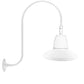 RAB GN3LED26YST11W 26W LED Gooseneck Straight Shade with Upcurve 30" High, 25" from Wall Goose Arm, 3000K (Warm), Flood Reflector, 11" Straight Shade, White Finish