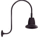 RAB GN3LED26YSTA 26W LED Gooseneck Straight Shade with Upcurve 30" High, 25" from Wall Goose Arm, 3000K (Warm), Flood Reflector, 15" Straight Shade, Bronze Finish